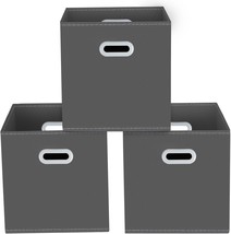 Yunkeeeper Storage Bins Cubes, Fabric Cube Organizer With Handle,, (Gray). - $23.95