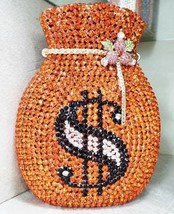 Customize Orange Diamond Money Bag Purse Design - £134.73 GBP