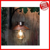 Brushed Copper Solar Lantern - Elegant Outdoor Hanging Light for Garden ... - $44.61