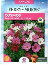 SKMO Cosmos Sensation Mixed Colors Flower Seeds Ferry Morse  - £7.06 GBP