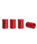 Red Tire Valve Stem Caps 4 Pack – Anodized Metal Tire Caps, Corrosion Re... - $7.99