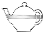 6x Tea Pot Kettle Party Fondant Cutter Cupcake Topper 1.75 IN USA FD586 - £5.60 GBP