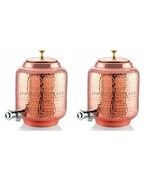 Copper Water Dispenser Pot Beautiful Hammered Water Drinking Pitchers Ta... - £98.74 GBP