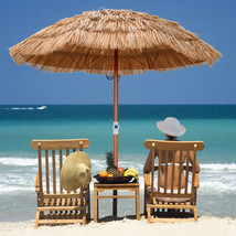 6&#39; Patio Tropical Thatched Tiki Beach Umbrella Portable Outdoor Market Tilt - £93.23 GBP