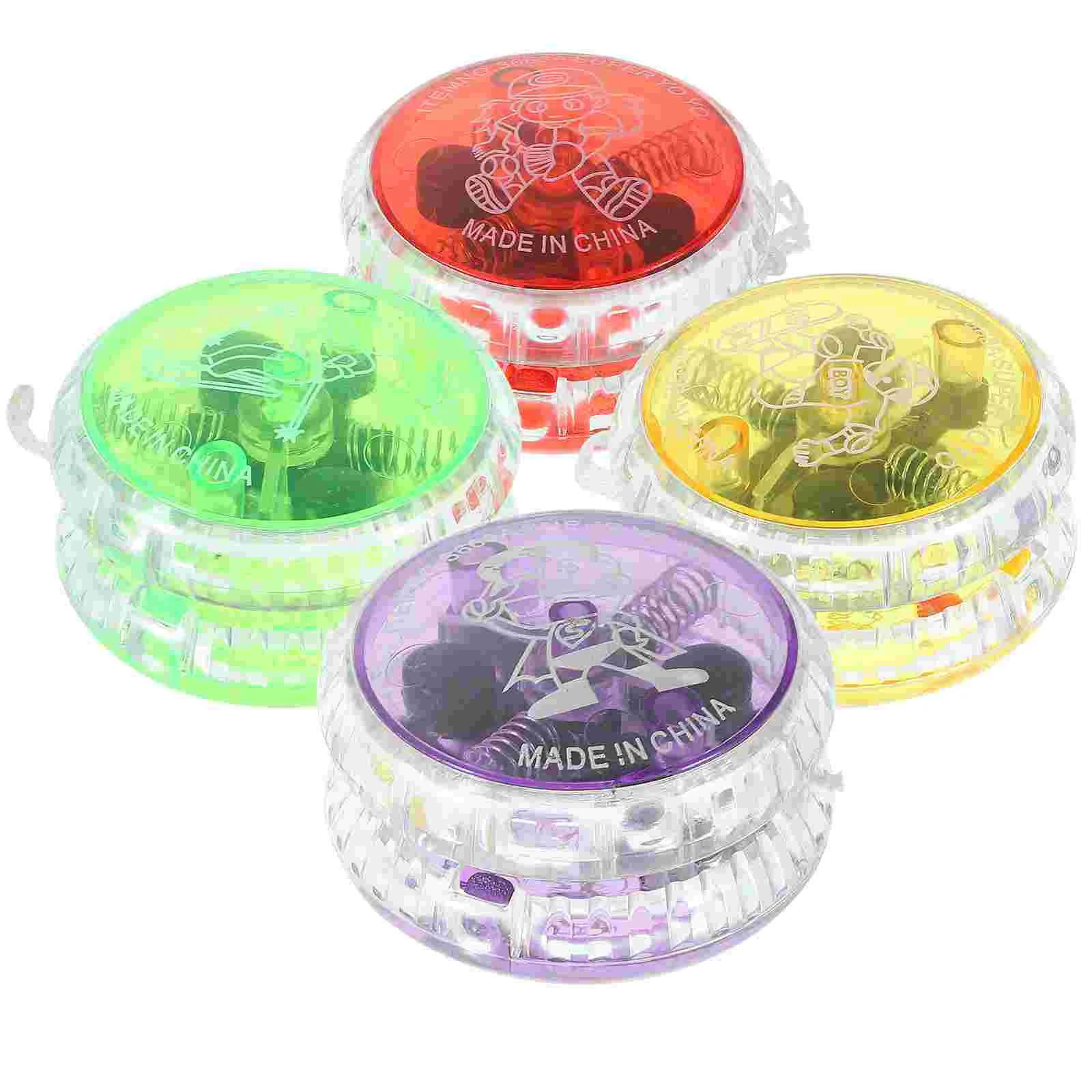 4 Pcs Glow Yo-yo Plaything Yoyo Light Balls Kids Toy Flashing Funny Fingertip - £11.23 GBP