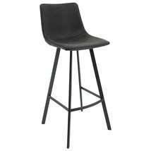 LeisureMod Elland Modern Upholstered Leather Bar Stool Kitchen Island St... - $194.03