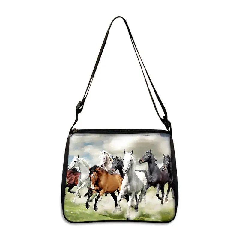 Elegent Animal Horse Handbags Fashion Canvas Shoulder Bag Women Messenge... - $19.41