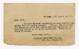 Holsman Automobile Postcard to Order Parts or Send Engine in for Overhau... - $67.32