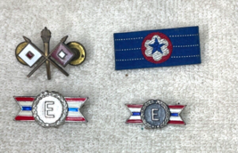 WII Pin Lot, US Army Signal Corp Collar Pin, Production Awards, Blue star Banner - £19.42 GBP