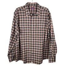 Untuckit Plaid Button Down Shirt XXL Grey Brown Red Flannel New  - $49.49