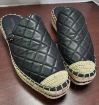 Karl Lagerfeld Shoe Devra quilted black leather wedge women sz 7.5 - £48.07 GBP