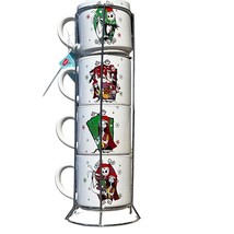 Nightmare Before Christmas Stackable 4 Piece Mug Tower Set Disney - £19.14 GBP