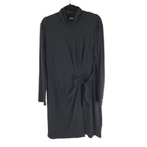 H Halston Womens Shift Dress Turtleneck Long Sleeve Tie Waist Detail Black L - £16.71 GBP