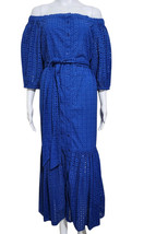 Lauren Ralph Lauren Eyelet Cotton Off-The-Shoulder Dress Women&#39;s Blue 4  - $97.60 CAD
