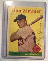 Don Zimmer (d. 2014) Signed Autographed 1958 Topps Baseball Card - Los Angeles D - £15.94 GBP