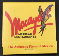 Macayo Mexican Restaurant Parrot Matchbook Las Vegas NV Nevada Full 30 Unstruck - £6.85 GBP