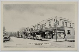 Pennsylvania Warren PA Liberty St 5 &amp; 10 Cent Store Old Cars c1930 Postc... - £10.20 GBP