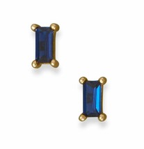 0.20Ct Blue Baguette Sapphire Stud Wedding Simulated Earrings 14k Gold Over - £57.66 GBP