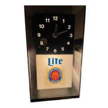 Miller Lite Beer Cube Clock &amp; Light Lamp Bar Mancave Garage Works - £40.75 GBP