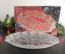 MIKASA Silent Night Oval Sweet Dish Platter 12&quot; Candy Tray Clear Crystal w/ Box - £4.69 GBP