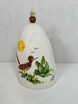 Southwestern Hand Painted Pottery Clay Bell Roadrunner Bird Signed - $11.30