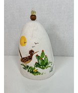 Southwestern Hand Painted Pottery Clay Bell Roadrunner Bird Signed - $11.30