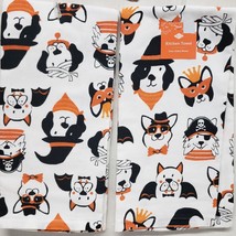 2 Cotton Printed Towels (16&quot;x26&quot;) Halloween Dogs,Orange Canine Costume Toss,Ritz - £12.68 GBP