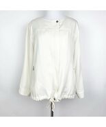 Cupcakes and Cashmere Woven Jacket Zip Closure Button Fasten Off-White S... - €23,01 EUR