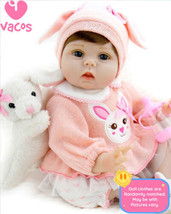 VACOS Real Life Reborn Baby Dolls Handmade Vinyl Silicone Realistic Newborn Girl - £44.67 GBP