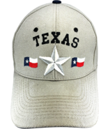 beige TEXAS star with 2 state flags hook &amp; loop adjustable hat by Lone Star - $19.93 CAD
