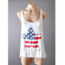 Womens Loose Round Casual White Star American Flag 4th of July Tank Top ... - $20.55 CAD