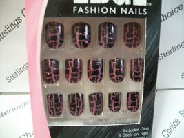 Fing'rs Edge Fashion Nails #31115/32582/32744 Purple with Black Crackle - $7.86