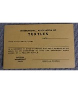 Vintage 60s 70s International Association of Turtles Official Membership Card  - $18.70