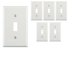 Leviton 88001-000 White Toggle Wall Plate 4-1/2 H x 2-3/4 W in. (5-PACK) - $9.74
