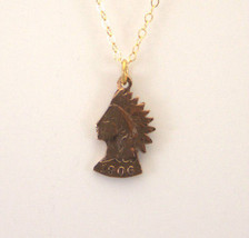 Indian Head Cent No Rim, Cut Out Coin Jewelry, Necklace - £18.45 GBP