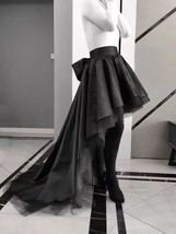 BLACK High-low Tulle Skirt Custom Plus Size Prom Party Tulle Maxi Skirt image 1
