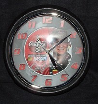 NASCAR Dale Earnhardt Jr. Coca Cola Metal and Glass Clock - £13.66 GBP