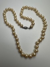 Antique Sterling Silver Faux Pearl Necklace 20” X 7mm - £19.09 GBP