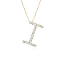 ANGARA Lab-Grown 0.16Ct Diamond Capital &quot;I&quot; Initial Pendant Necklace in ... - £501.77 GBP