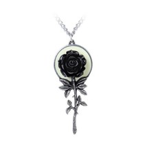 Alchemy P849 Luna Rose Necklace Gothic Pendant England Moon Punk Black - £33.67 GBP