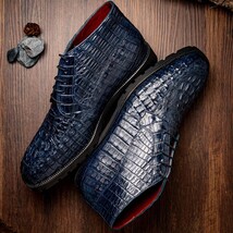 Marco Di Milano Genuine Caiman Crocodile Chukka Boot Martinelli Navy image 9