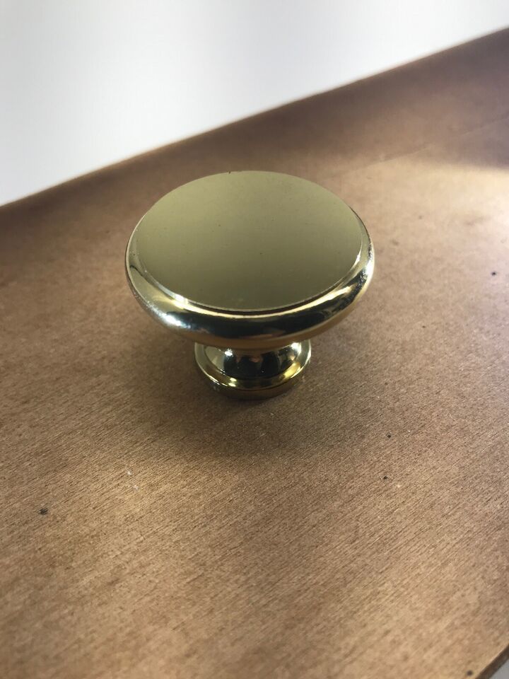 Mid-century 1 3/8&quot; Round Polished Beveled Brass Cabinet or Drawer Pull/Knob - $4.94