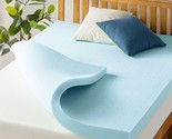 Best Price Mattress 4 Inch Ventilated Memory Foam Topper, TWIN XL - Blue - $79.48