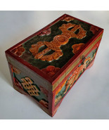 Tibetan Buddhist Artistic Multipurpose Wooden Box 12&quot; - Nepal - £117.67 GBP