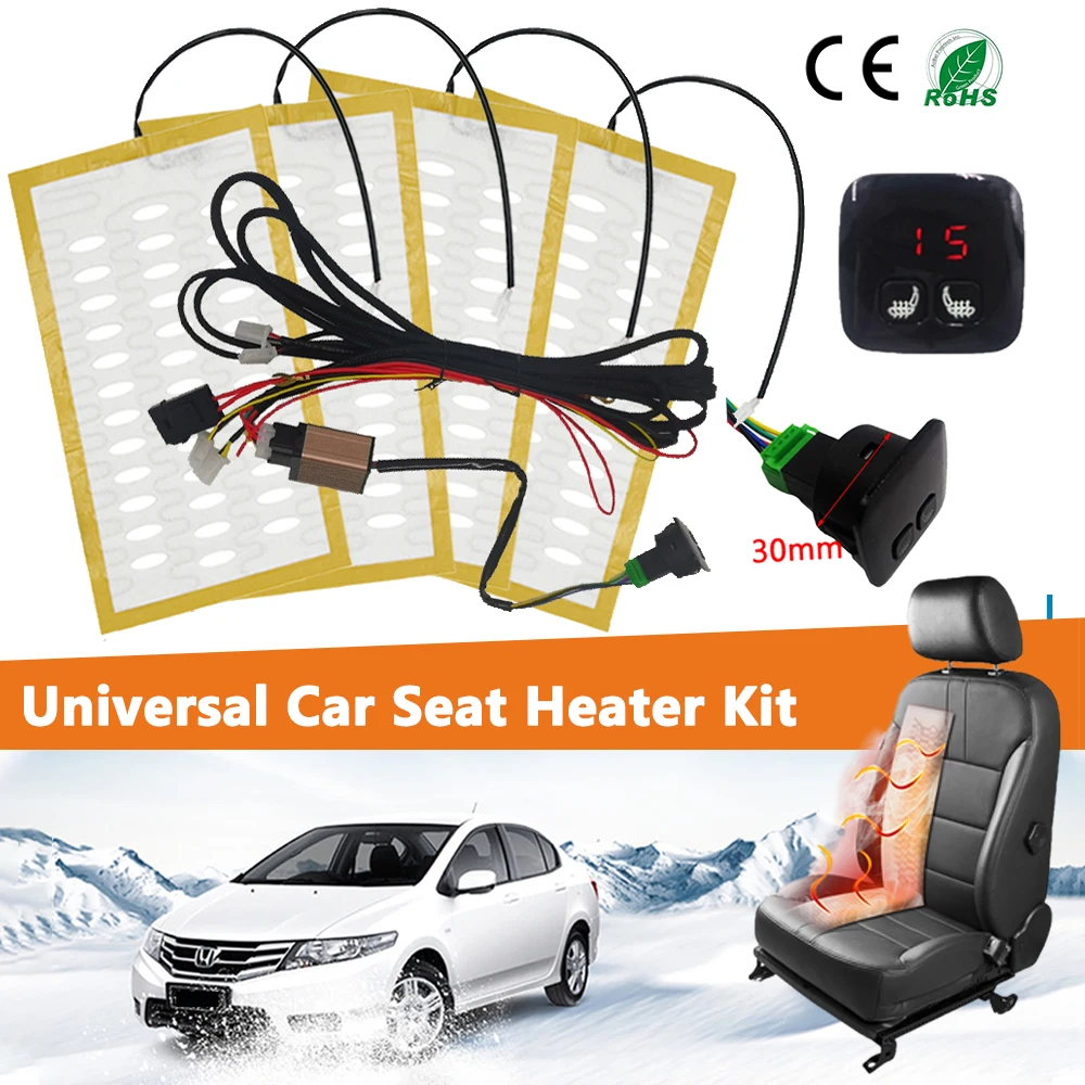 New Built-in Car Seat Heater Kit Fit 2 Seats 12V Alloy Wire Fast Heating... - £24.26 GBP+