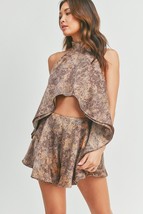 Women&#39;s Stone Brown Halter Top Skort Set (L) - $84.15