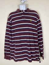 Polo Ralph Lauren Men Size XL Purple Striped Knit Polo Shirt Long Sleeve - £6.96 GBP