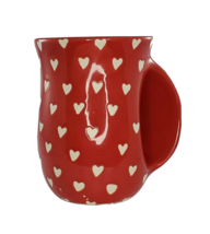 Tag Right Hand Warmer Mug Heart Red White Ceramic Coffee Tea Cup - £16.20 GBP