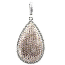 Real 1.32ct Natural Fancy Pink Diamonds Pear Pendant Necklace 18K Rose Gold 4G - £3,163.84 GBP