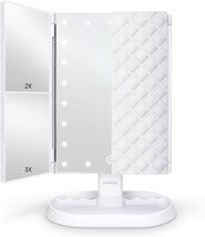 Deweisn Trifold Lighted Vanity Makeup Mirror, Gift For Women, With 21 Led - £33.53 GBP